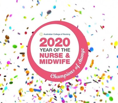 2020 year of the nurse and midwife logo