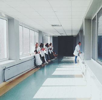 hospital ward with nurses