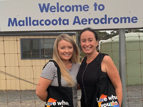 Lisa and Andrea Welcome to Mallacoota Aerodrome