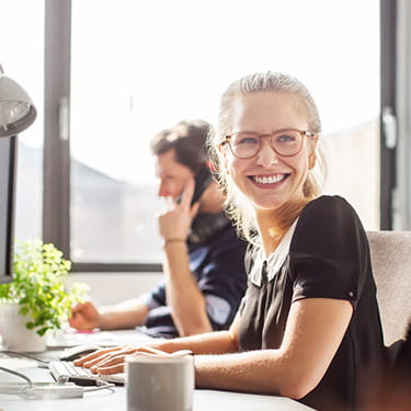 Student Support and Wellbeing | Woman Work Desk Glass Computer Office | Large